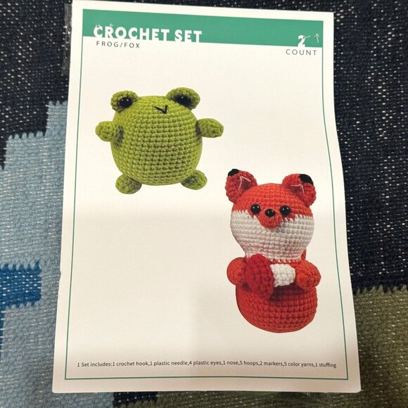 Bullseye's Playground™ 2ct Crochet Set Kit Amigurumi: Frog/Fox - Picture 8 of 13